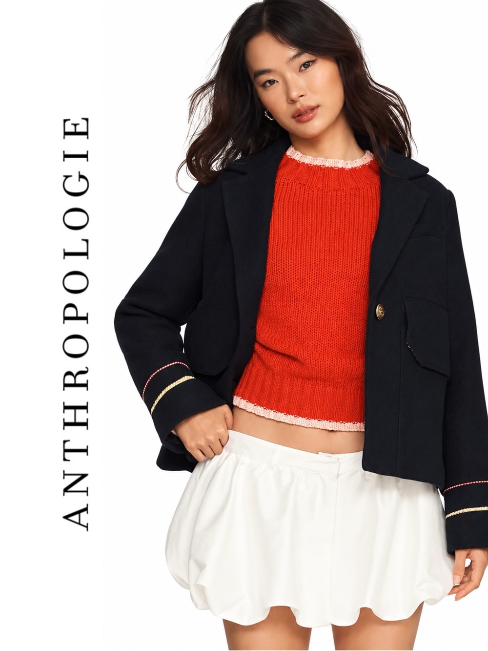 Anthropologie Maeve Heavyweight Swing Coat